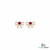 Round Ruby Bow Stud Earrings with Diamond Accents - Fine Jewelry for Women