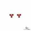 Pear Cut Ruby with Diamond Accent Butterfly Stud Earrings - July Birthstone Jewelry