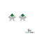 Princess Cut Emerald Green Geometric Stud Earrings - Fine Jewelry Earrings