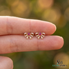 Round Ruby Bow Stud Earrings with Diamond Accents - Fine Jewelry for Women