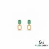 Elegant Emerald Cut Emerald Green Dangle Earrings - Luxury Emerald Earrings