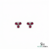 Pear Cut Ruby with Diamond Accent Butterfly Stud Earrings - July Birthstone Jewelry