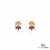 Marquise Ruby Floral Stud Earrings with Diamond Accents - Women's Ruby Earrings