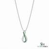 Round Emerald and Diamond Accent Infinity Pendant – Elegant Fine Jewelry Gift For Her