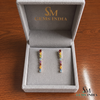 Rainbow Multi Gemstone Linear Drop Dangle Earrings for Women - Fine Jewelry Gift for Her