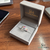 Multi Sapphire Square Cut Bypass Ring – Diamond Rainbow Gemstone Wrap Ring for Women