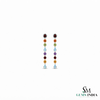 Rainbow Multi Gemstone Linear Drop Dangle Earrings for Women - Fine Jewelry Gift for Her