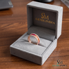 Multi Sapphire Square Cut Eternity Ring - Wedding Band for Women