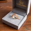 Natural Rainbow Multi Sapphire Criss Cross Infinity Ring - 14K Gold Diamond Statement Ring