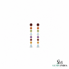 Rainbow Multi Gemstone Linear Drop Dangle Earrings for Women - Fine Jewelry Gift for Her