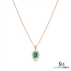 Natural Green Emerald Cut Pendant With Diamond Accents – Timeless Fine Jewelry