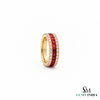 Multi Sapphire Square Cut Eternity Ring - Wedding Band for Women