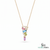 Elegant Multi Sapphire Bagguette Pendant Necklace With Diamod Accent - Gift For Her