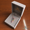 Elegant Multi Sapphire Bagguette Pendant Necklace With Diamod Accent - Gift For Her