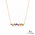 Rainbow Baguette Bar Necklace in 14K Gold - Minimalist Everyday Jewelry