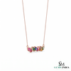 Rainbow Baguette Bar Necklace in 14K Gold - Minimalist Everyday Jewelry