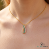 Round Emerald and Diamond Accent Infinity Pendant – Elegant Fine Jewelry Gift For Her