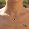 Dainty Emerald Cut Emerald Green Diamond - Green Gemstone Jewelry