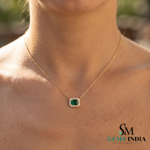 Dainty Emerald Cut Emerald Green Diamond - Green Gemstone Jewelry