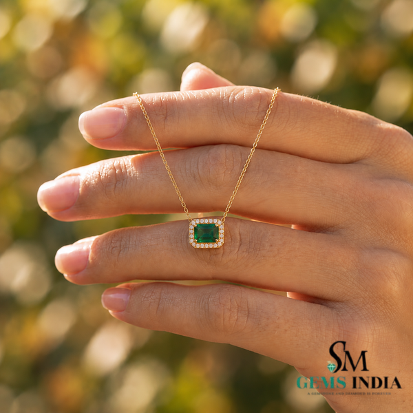 Dainty Emerald Cut Emerald Green Diamond - Green Gemstone Jewelry