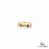 Oval Multicolor Sapphire Gemstone Ring for Women - Elegant Fine Jewelry