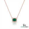 Dainty Emerald Cut Emerald Green Diamond - Green Gemstone Jewelry