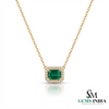 Dainty Emerald Cut Emerald Green Diamond - Green Gemstone Jewelry