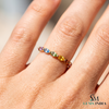 Multi Gemstone Marquise Band Ring - Minimalist Stackable Birthstone Ring