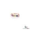 Oval Multicolor Sapphire Gemstone Ring for Women - Elegant Fine Jewelry