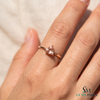 Morganite Trillion Cut Gemstone Ring - Solitaire Ring for Women