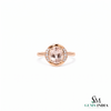 Luxury Oval Morganite Ring with Diamond Accent Stones - Cocktail & Statement Ring
