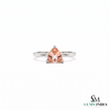 Morganite Trillion Cut Gemstone Ring - Solitaire Ring for Women