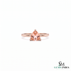 Morganite Trillion Cut Gemstone Ring - Solitaire Ring for Women