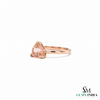 Morganite Trillion Cut Gemstone Ring - Solitaire Ring for Women