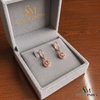 Luxury Pink Morganite Oval and Diamonds Drop Earrings - Earrings For Woman