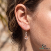 Pear cut Morganite & Diamond Twist Drop Earrings - Statement Jewelry