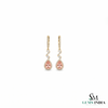 Pear cut Morganite & Diamond Twist Drop Earrings - Statement Jewelry