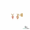 Elegant Pink Pink Morganite X Cross Statement Earrings - Gift For Her