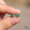 Pear Cut Emerald Flower Drop Earrings with Diamond Accents - Gift For Her