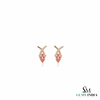 Elegant Pink Pink Morganite X Cross Statement Earrings - Gift For Her