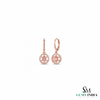 Luxury Pink Morganite Oval and Diamonds Drop Earrings - Earrings For Woman