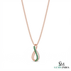 Round Emerald and Diamond Accent Infinity Pendant – Elegant Fine Jewelry Gift For Her