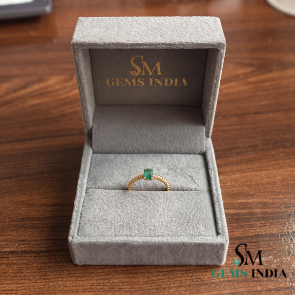 Minimalist Emerald Cut Emerald Gold Ring – Gift For Her
