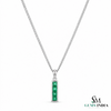 Minimalist Emerald Square Cut Pendant – Elegant Everyday Fine Jewelry