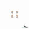 Elegant Round Cut Aquamarine Gemstone Dangle Earrings with Teardrop Design