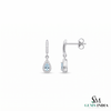 Pear Cut Aquamarine & Diamond Teardrop Drop Earrings - Sophisticated Luxury Jewelry