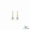Pear Cut Aquamarine & Diamond Teardrop Drop Earrings - Sophisticated Luxury Jewelry