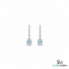 Pear Cut Aquamarine & Diamond Teardrop Drop Earrings - Sophisticated Luxury Jewelry