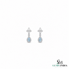 Pear Cut Aquamarine ANd Diamond Teardrop Dangle Earrings - Premium Fine Gemstone Jewelry