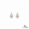 Pear Aquamarine And Diamond Stud Earrings - Elegant Blue Gemstone Jewelry